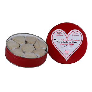 14 oz Tin of Lemon Crisps with Valentine Label